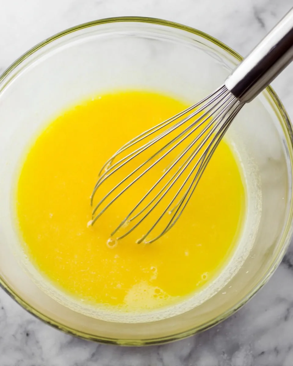 Whisked egg yolks