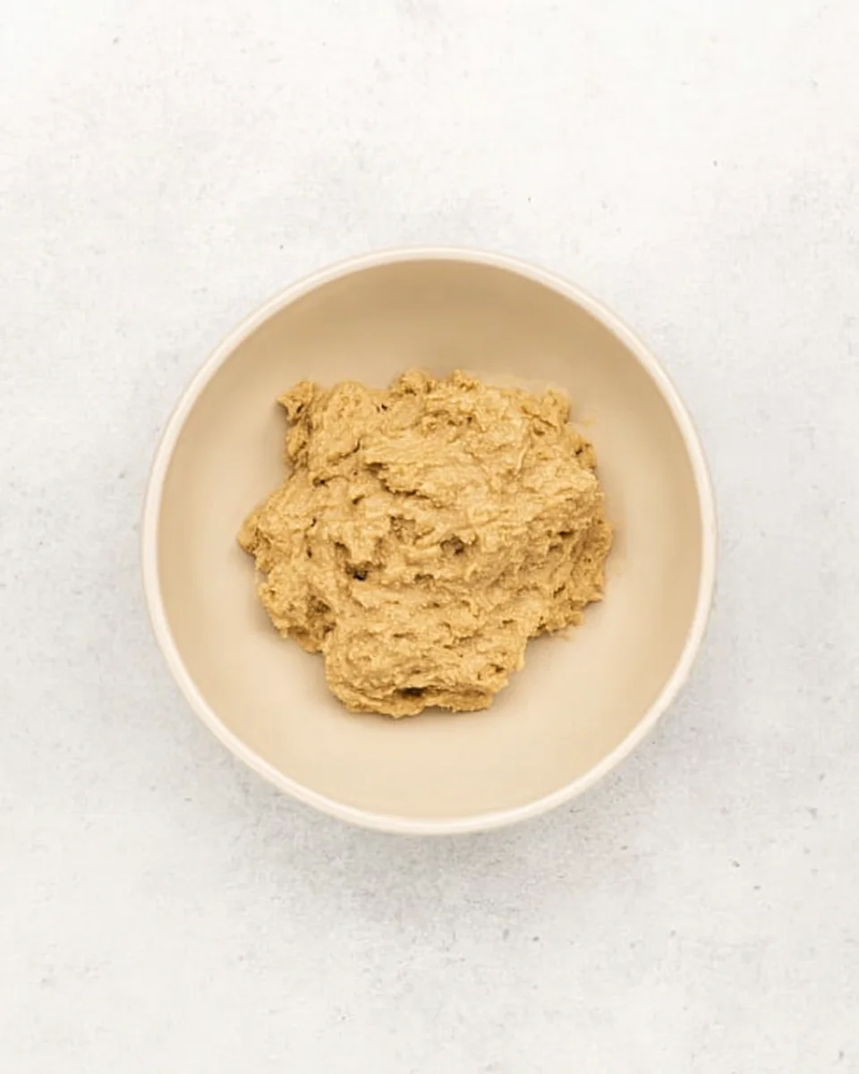 All the ingredients mixed together to form cookie dough.