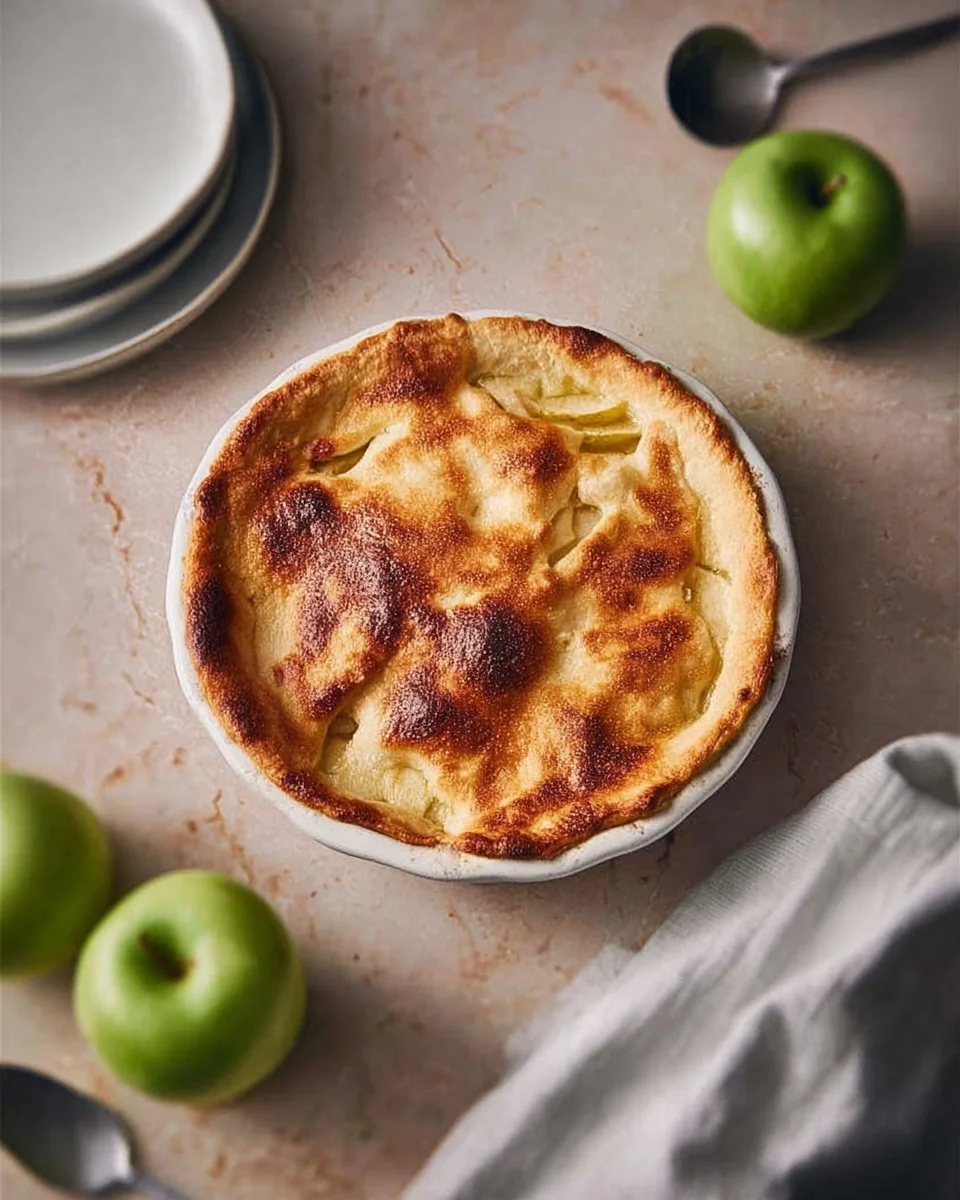 Baked apple pie straight from the oven.