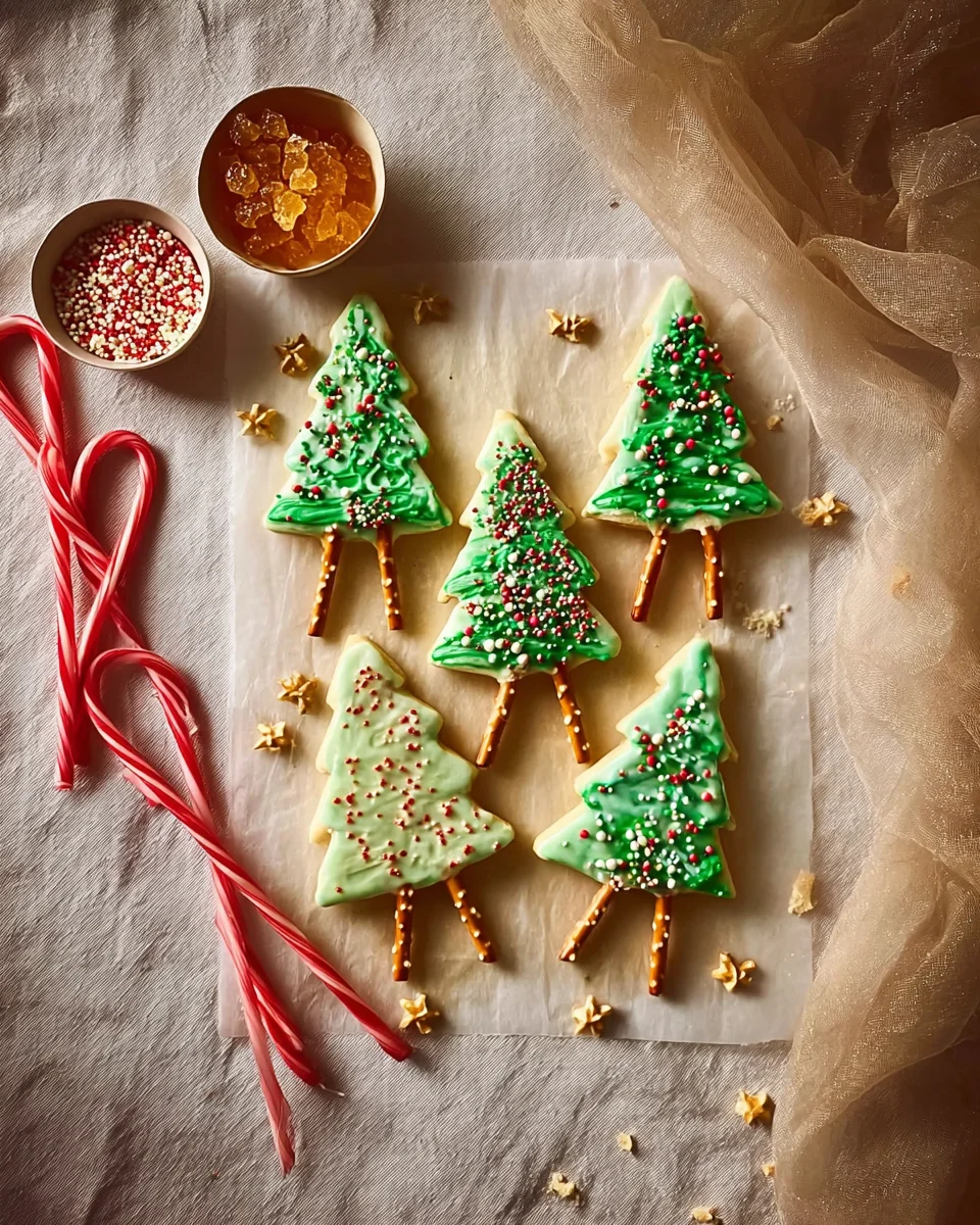 A collection of Christmas tree cookies in the making.