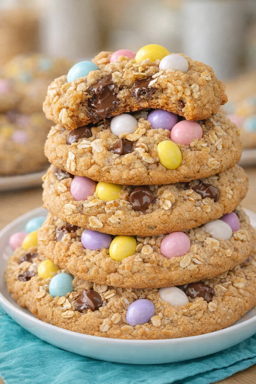 6c880571-44a1-47ce-af8b-2bed1f55423atr_niitlg.webp stack of crumbly cookies loaded with pastel candy eggs on a white plate