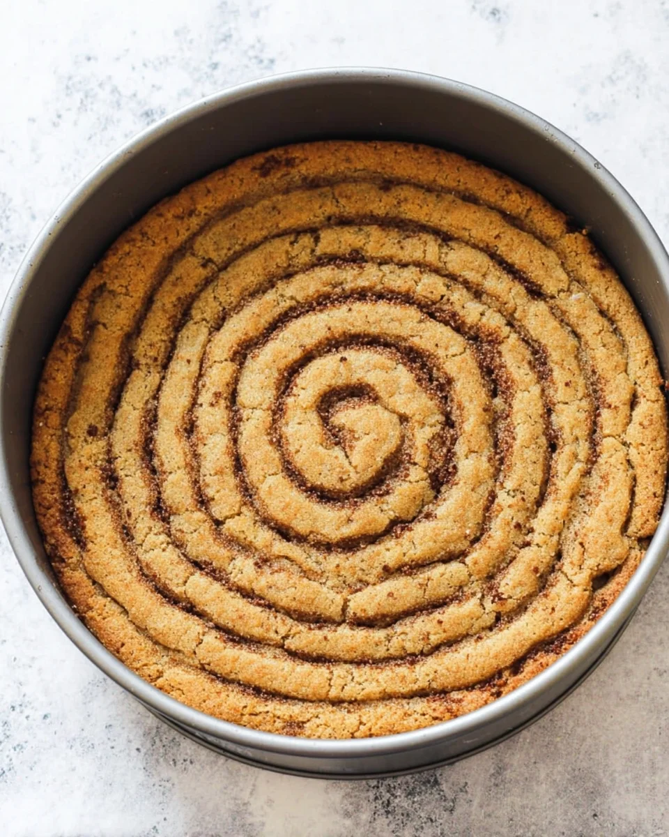 baked cookie cake in cake pan
