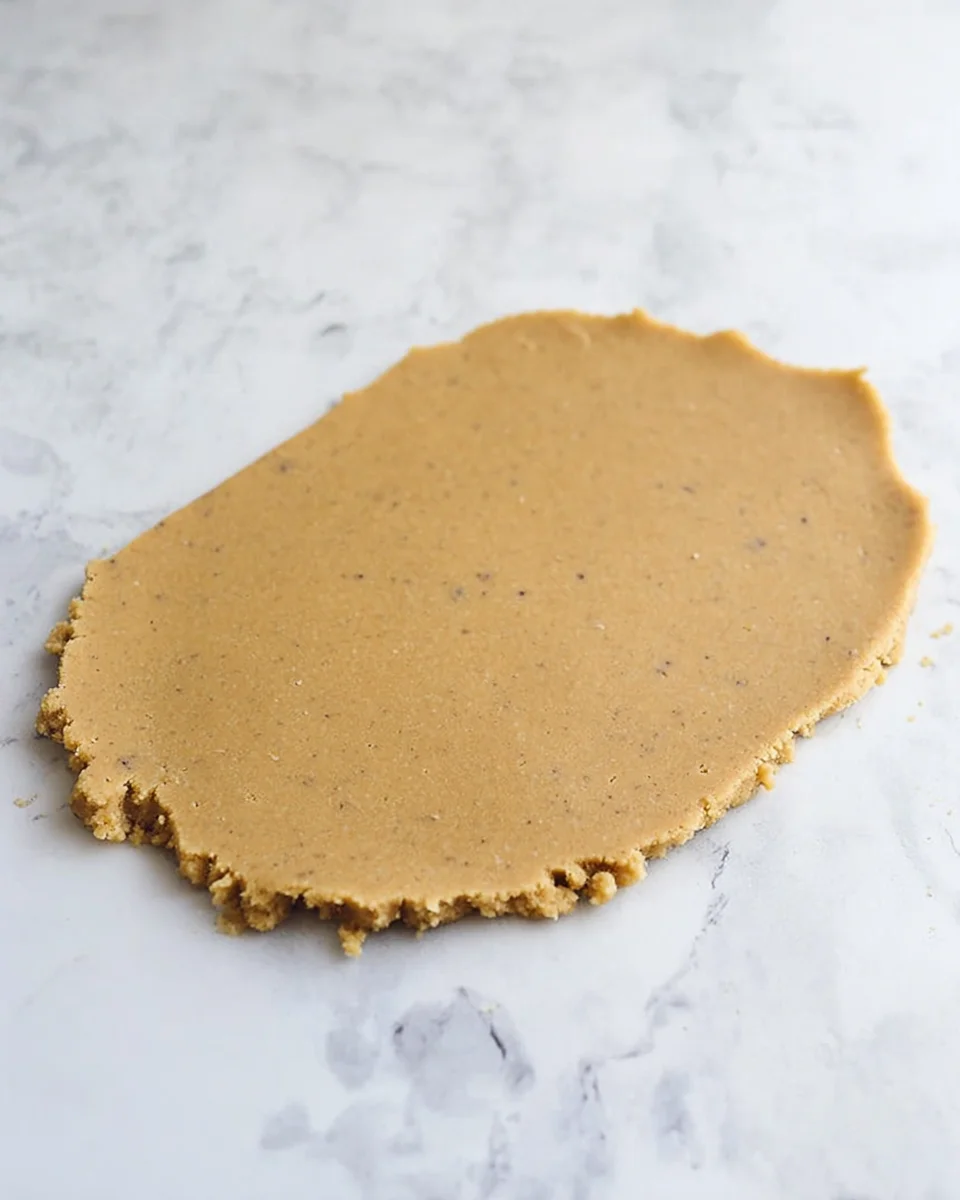 Cookie dough rolled out into a rectangle