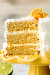 center of a citrus lemon orange lime layer cake