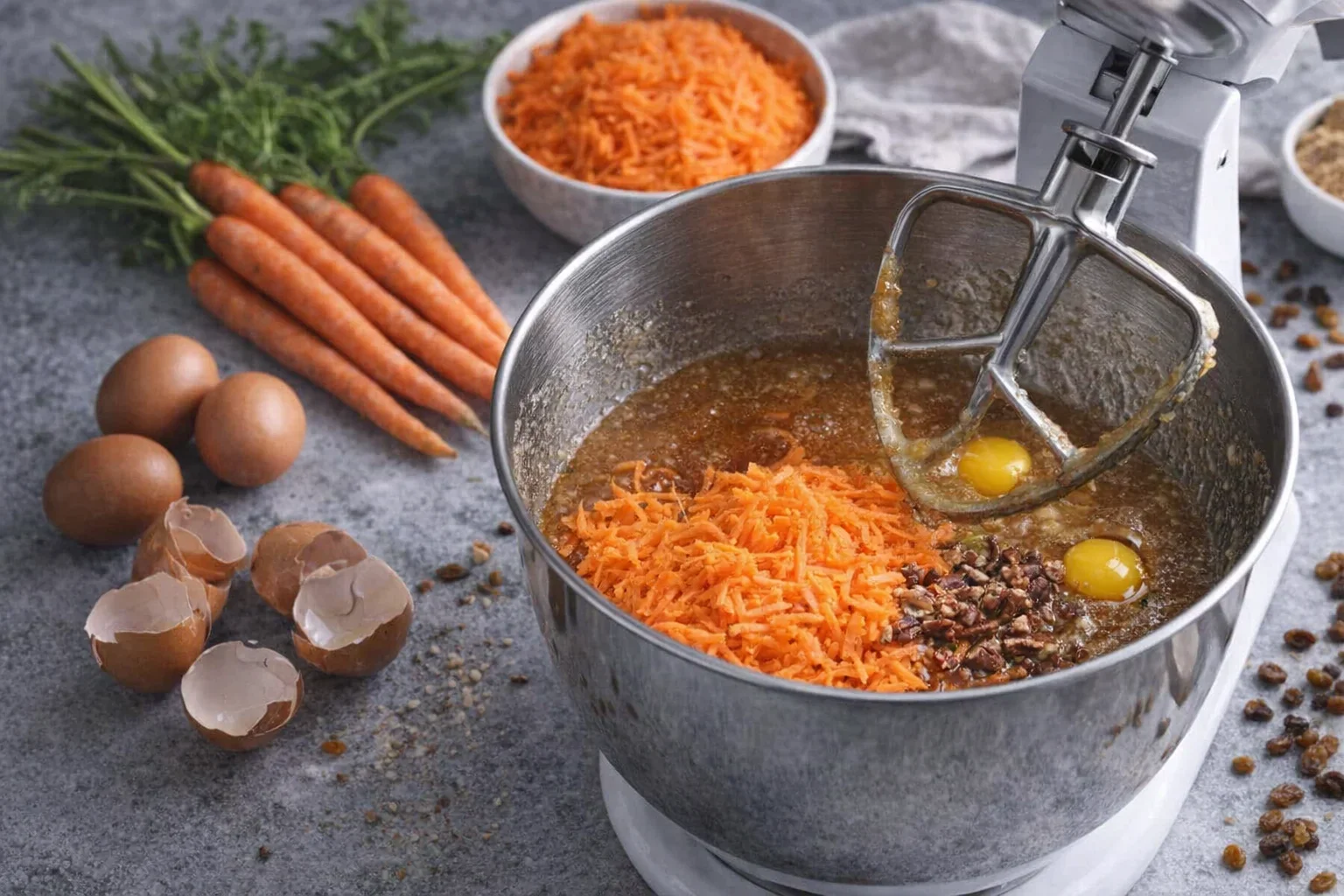 Moist Carrot Cake with Cream Cheese Frosting Delicious, moist carrot cake with rich cream cheese frosting topped with shredded carrots.