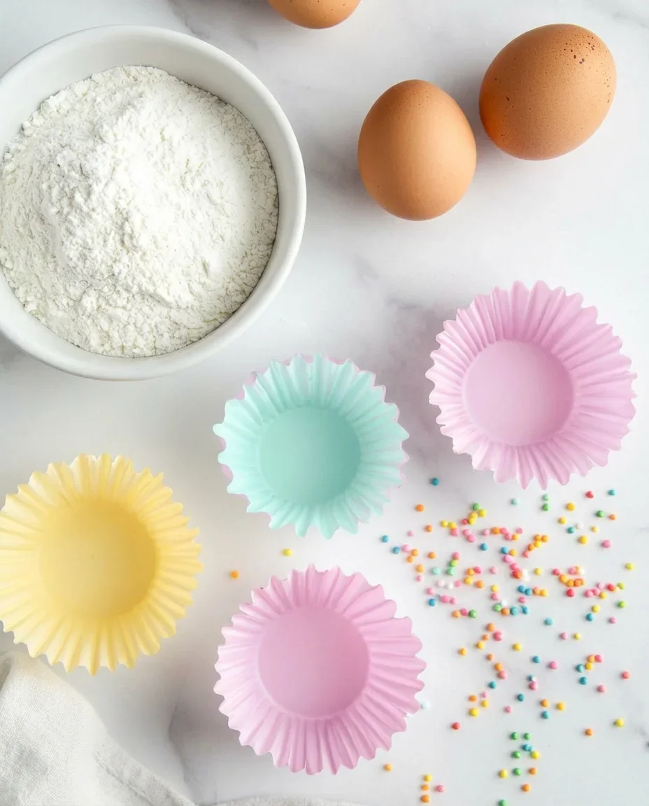 Bright rainbow buttercream decorated cupcakes for Easter celebration.