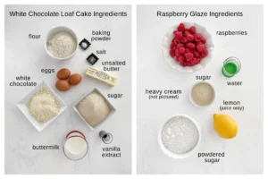 Ingredients on a white countertop.
