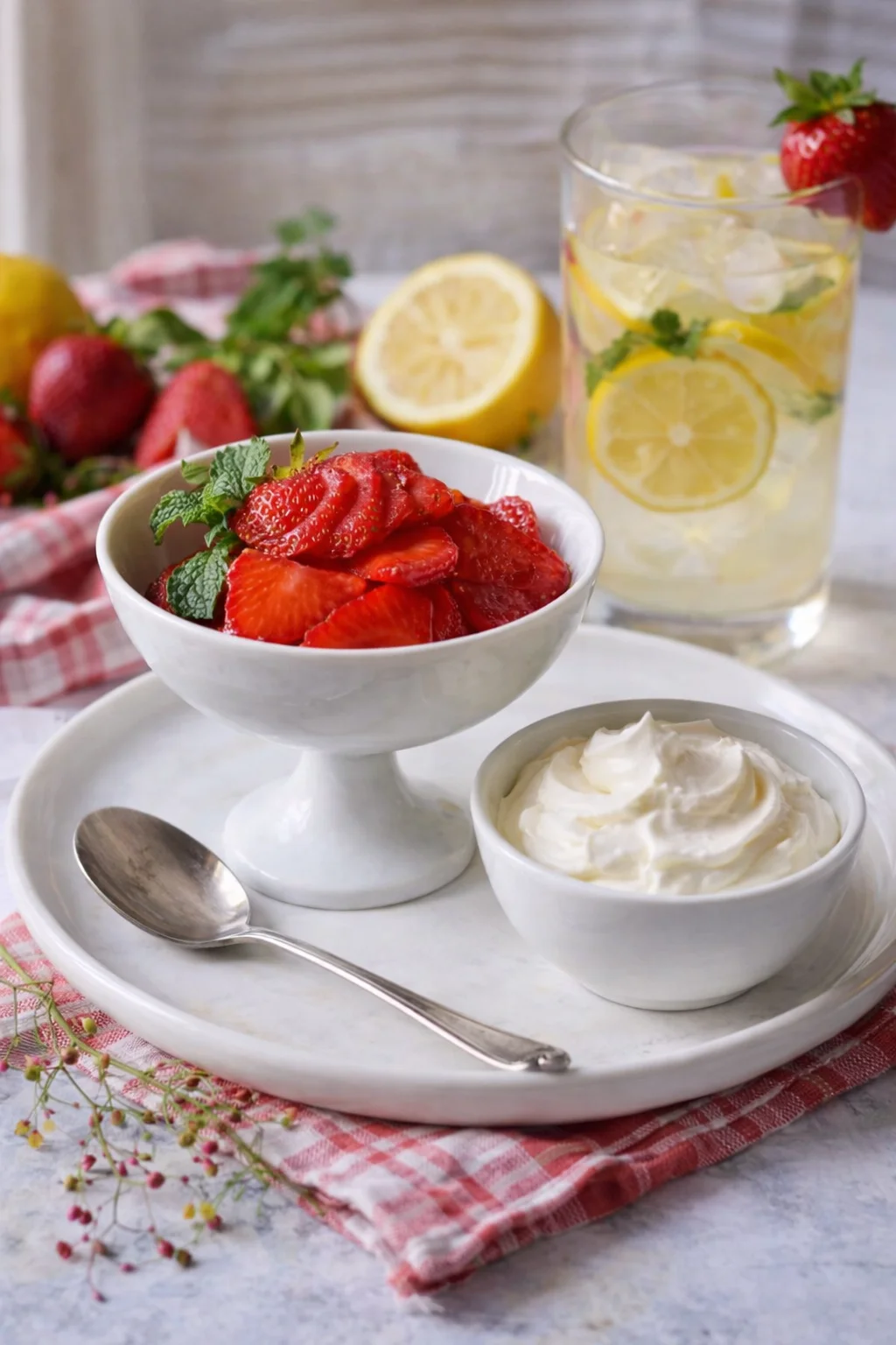 closing_final_dish-placeholder.png Alternative angle of Macerated Strawberries: A Simple Recipe served with a pairing