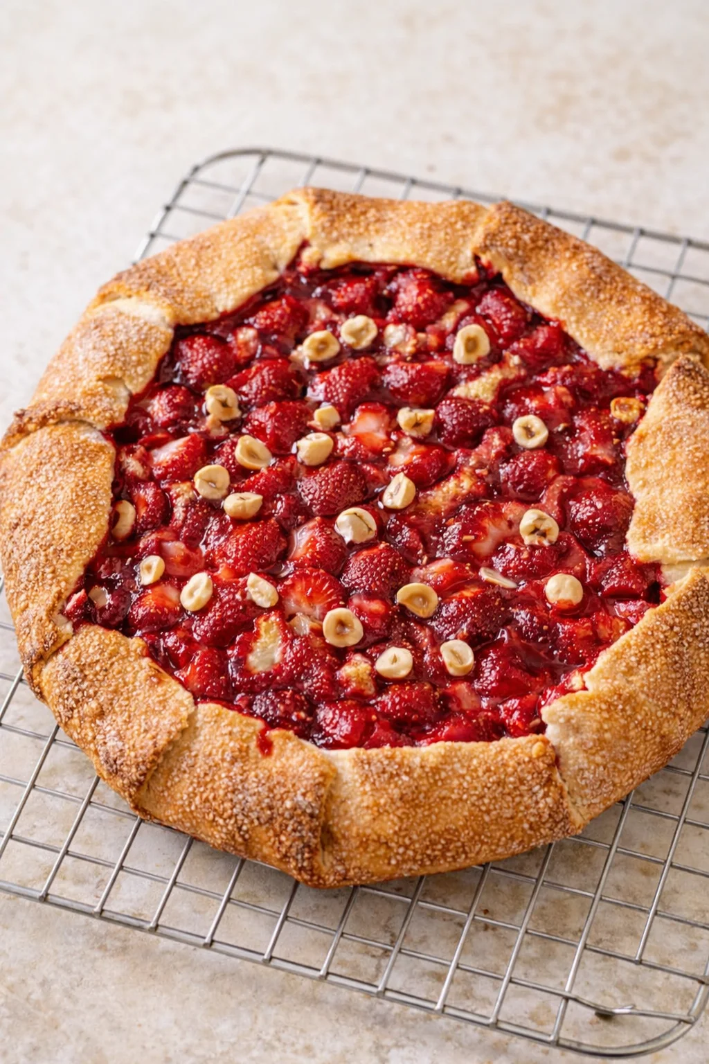 step-process-placeholder-13-14.png Golden-brown galette on wire rack, juices bubbling and crust cooling