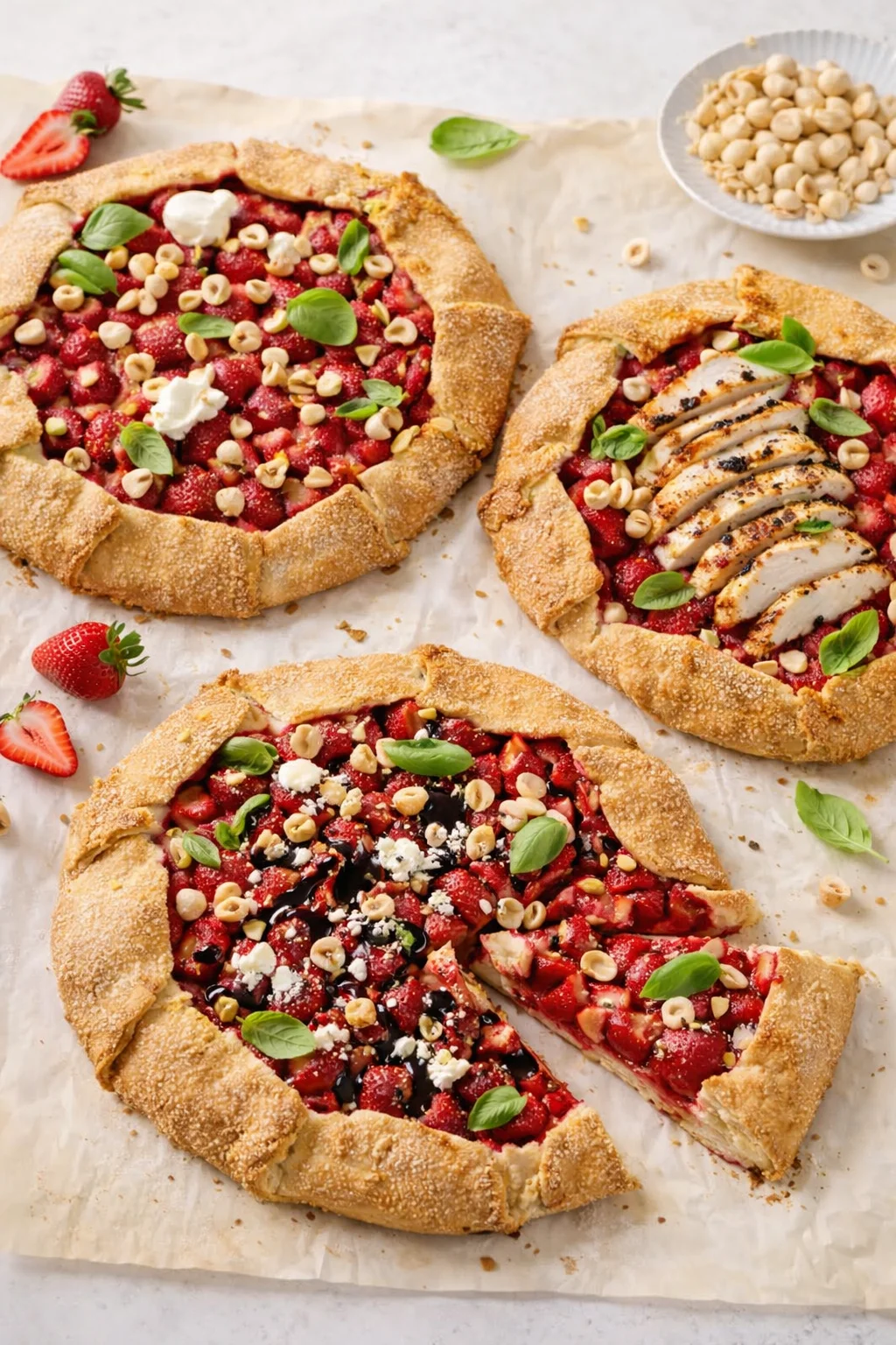 variations-placeholder.png Variation ideas for Hazelnut and Strawberry Galette shown in a styled layout