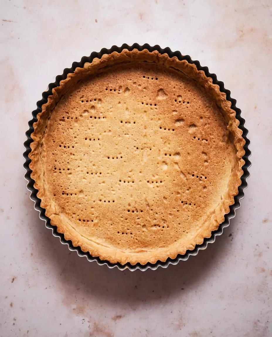 Baked tart shell with smooth vanilla crème and fresh strawberries on top