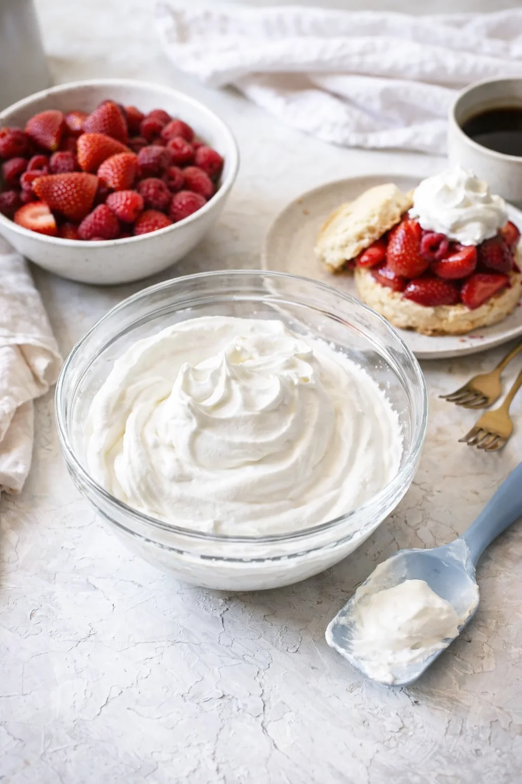 Alternative angle of How to Make Perfect, Easy Homemade Whipped Cream served with a pairing