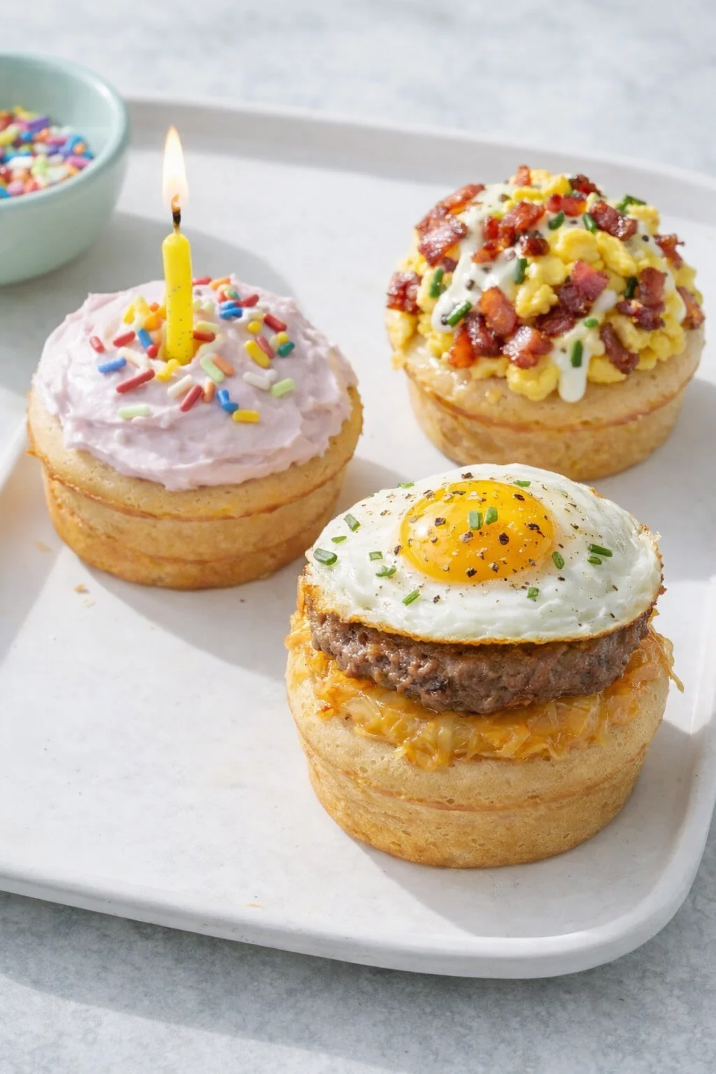 Variation ideas for Breakfast Cupcakes shown in a styled layout