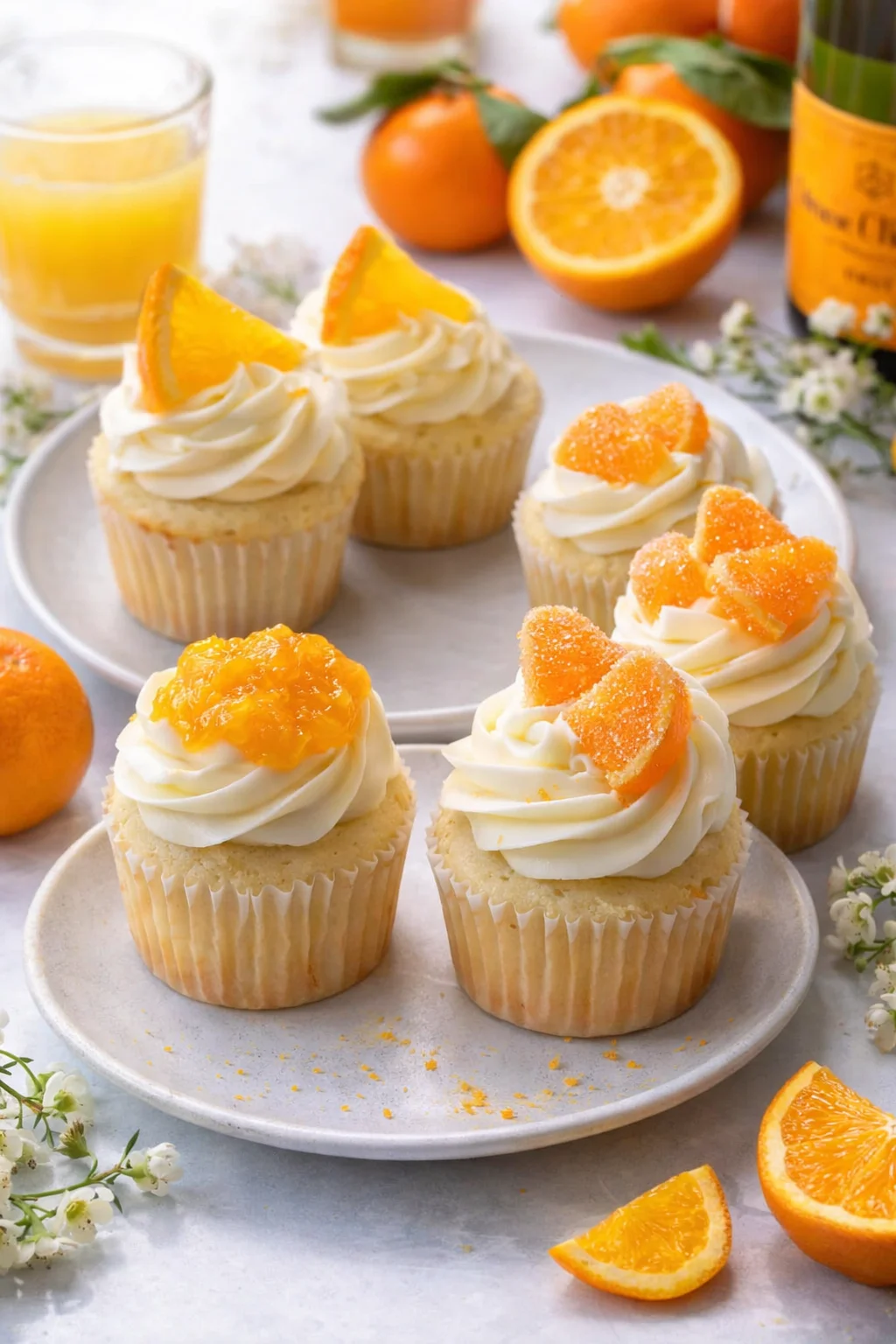 Variation ideas for How to Make Mimosa Cupcakes - Baker by Nature shown in a styled layout