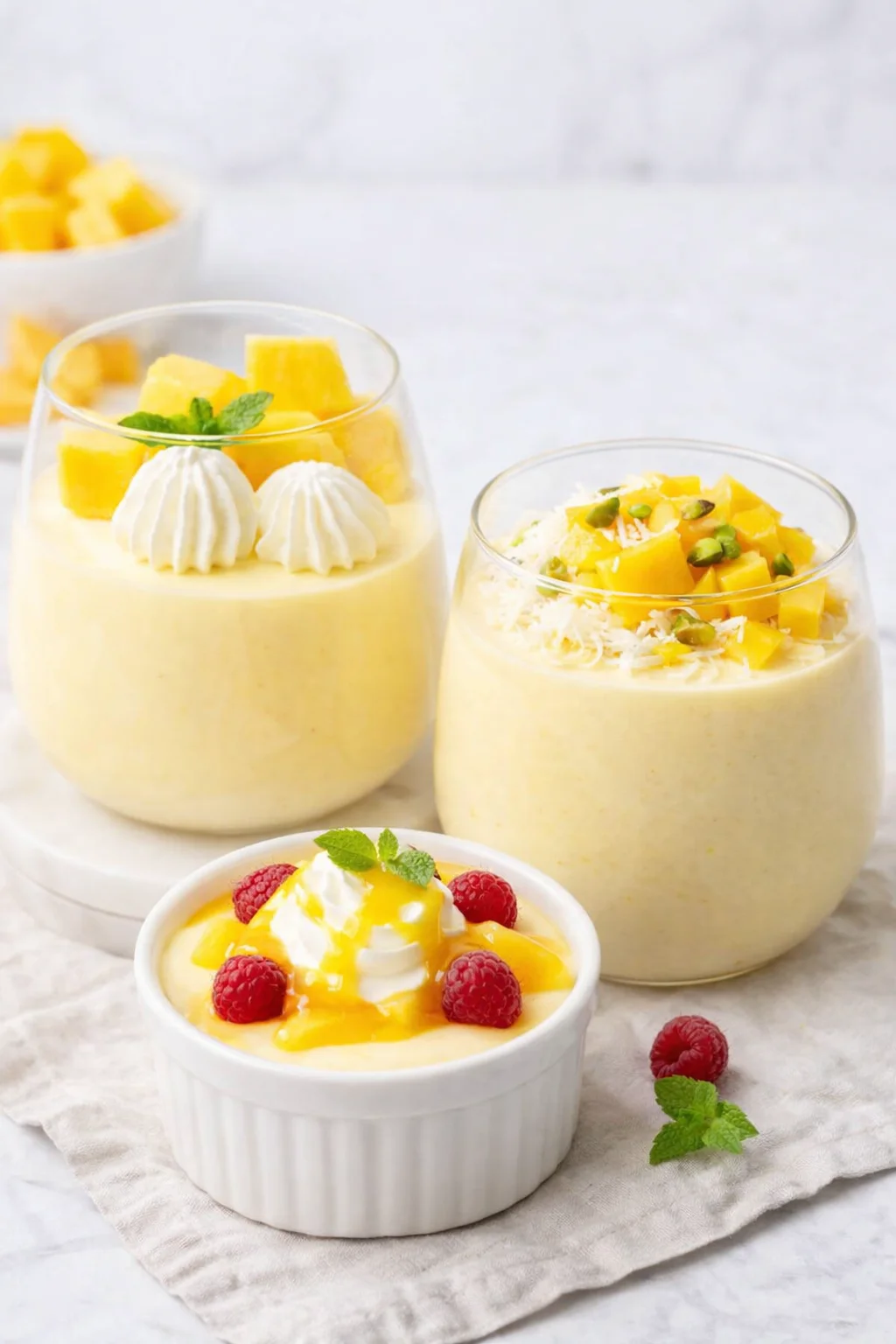 Variation ideas for Mango Mousse shown in a styled layout