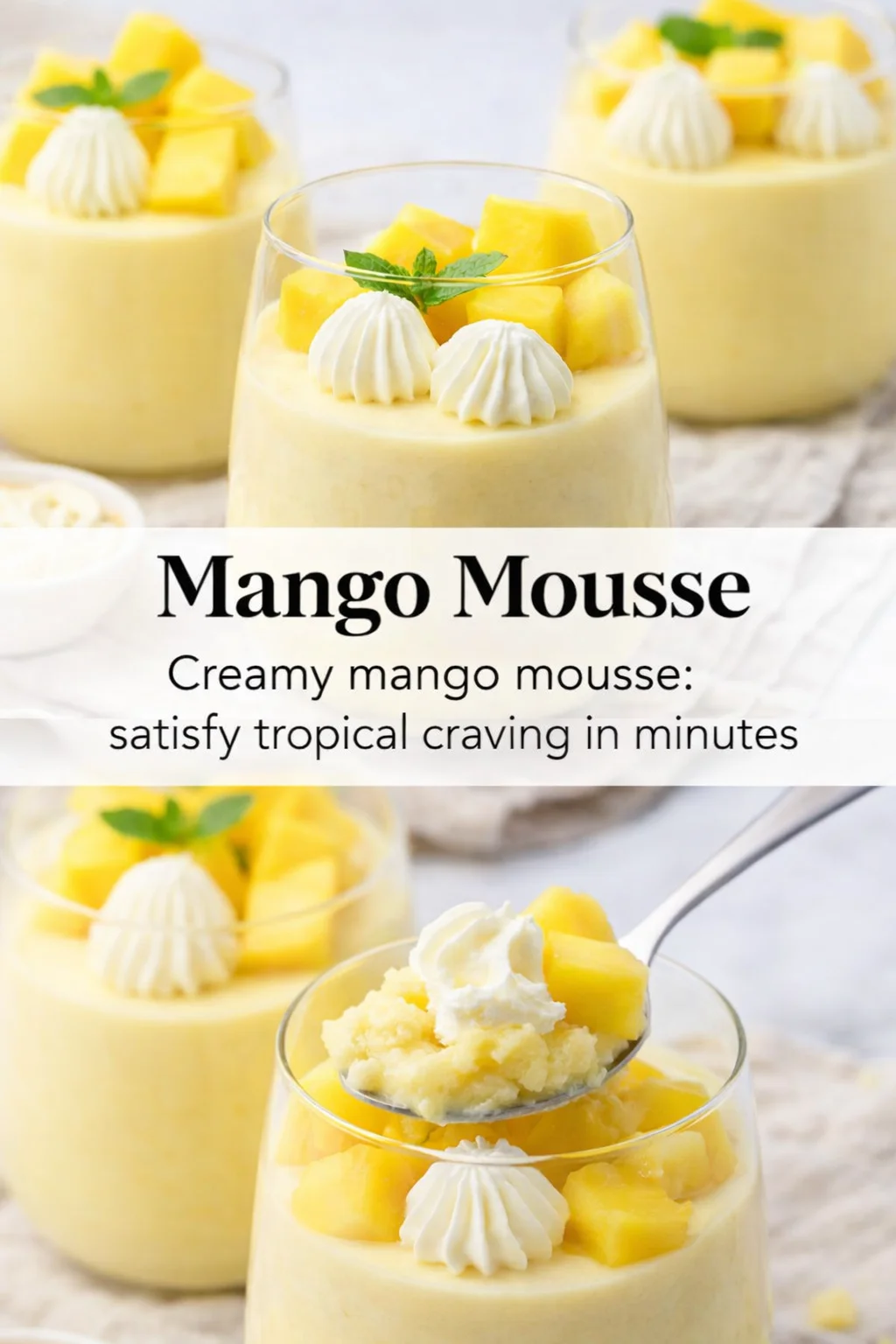 Pinterest-style image for Mango Mousse with centered text overlay