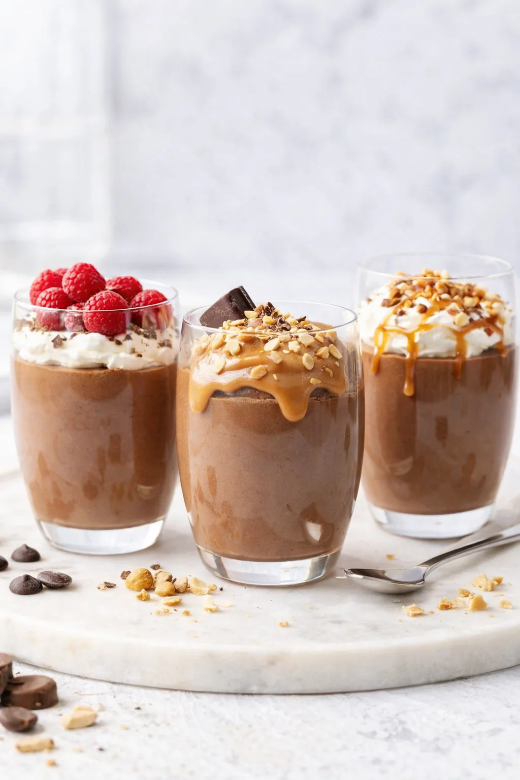 Variation ideas for Chocolate Mousse Cups shown in a styled layout