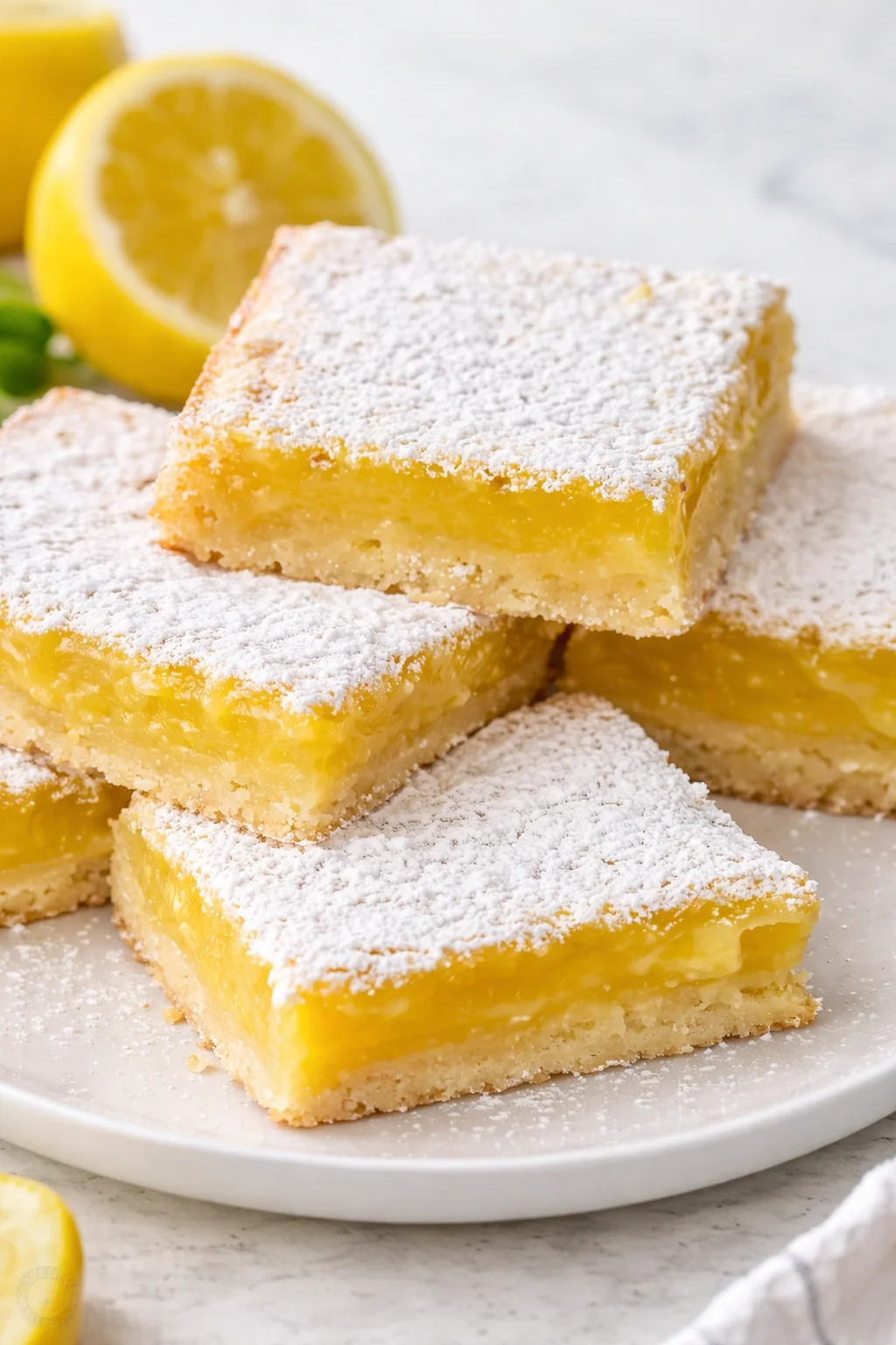 Final plated Lemon Bars served as a hero shot