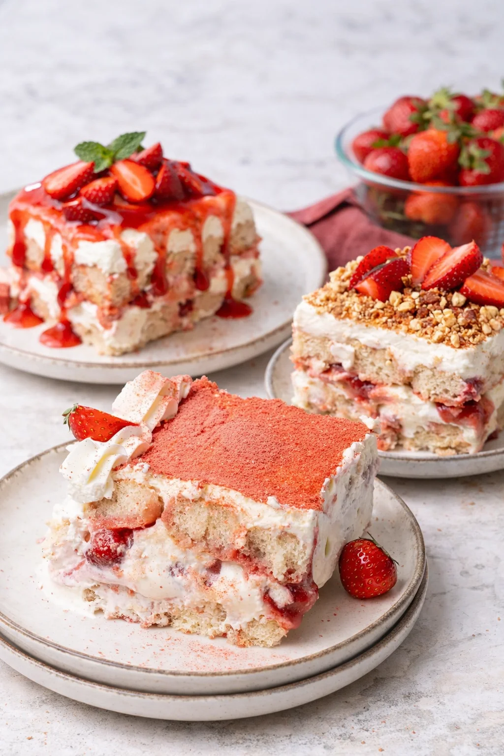 Variation ideas for Strawberry Tiramisu shown in a styled layout