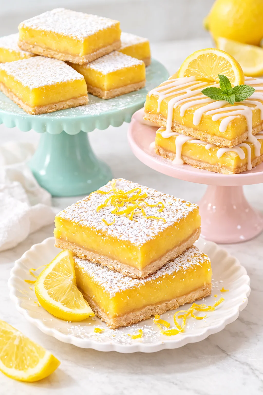 Variation ideas for Lemon Bars shown in a styled layout