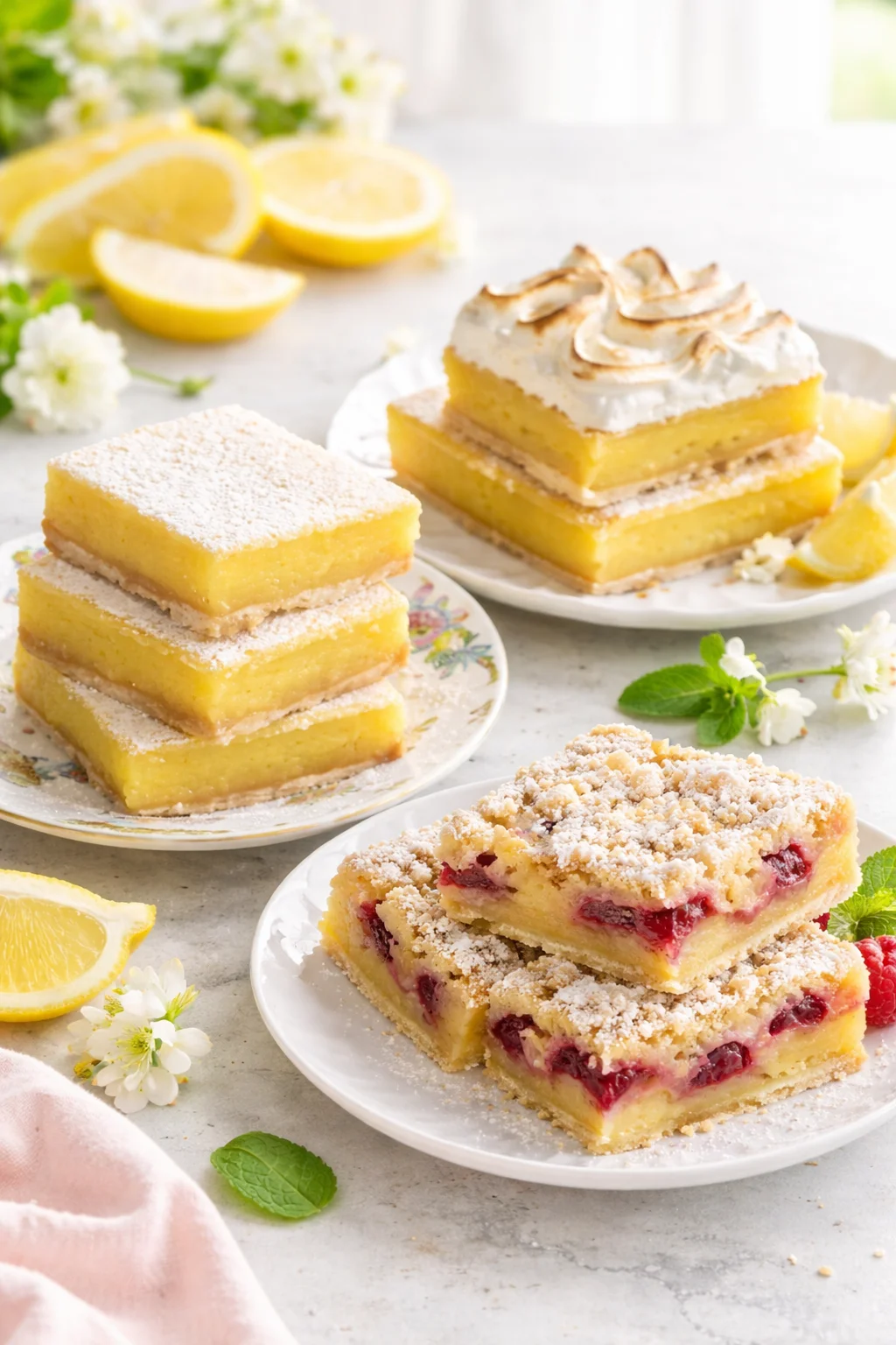 Variation ideas for Lemon Bars shown in a styled layout