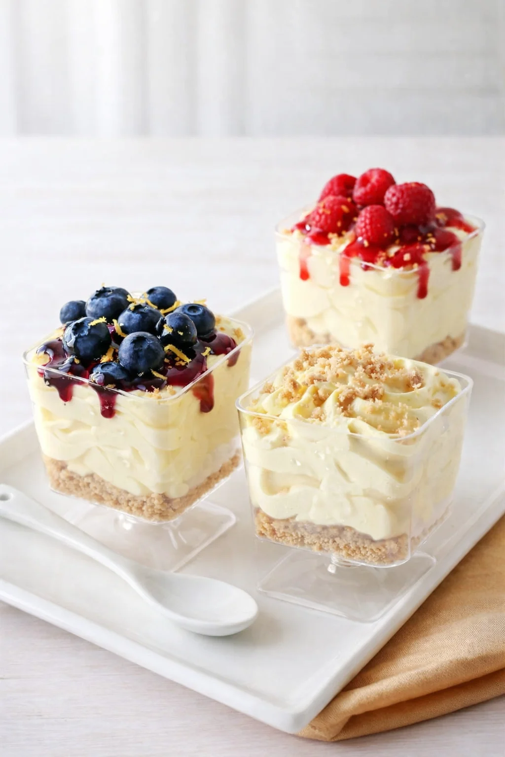 Variation ideas for No-Bake Lemon Cheesecake Mousse Cups - Overtime Cook shown in a styled layout