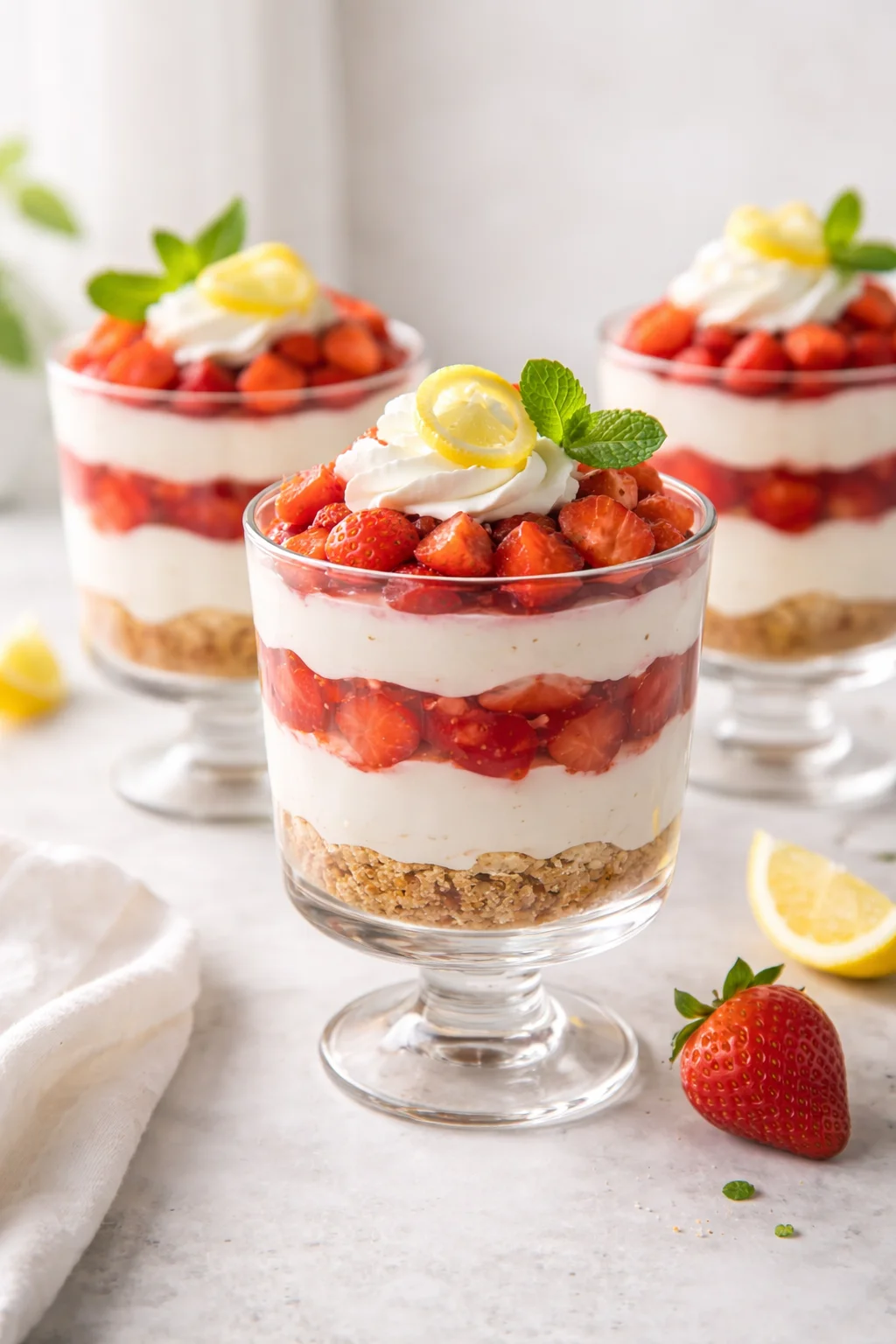 Final plated Irresistible Layers Await in These Gorgeous Dessert Cups served as a hero shot